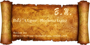 Böttger Modesztusz névjegykártya